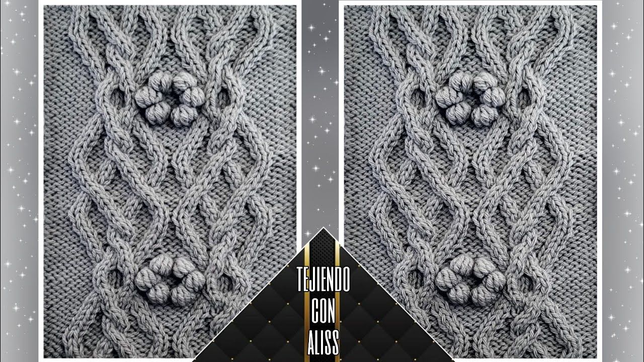 Punto trenza flor  moad tejido a dos agujas o palitos  - #161 - Alisson Aldave