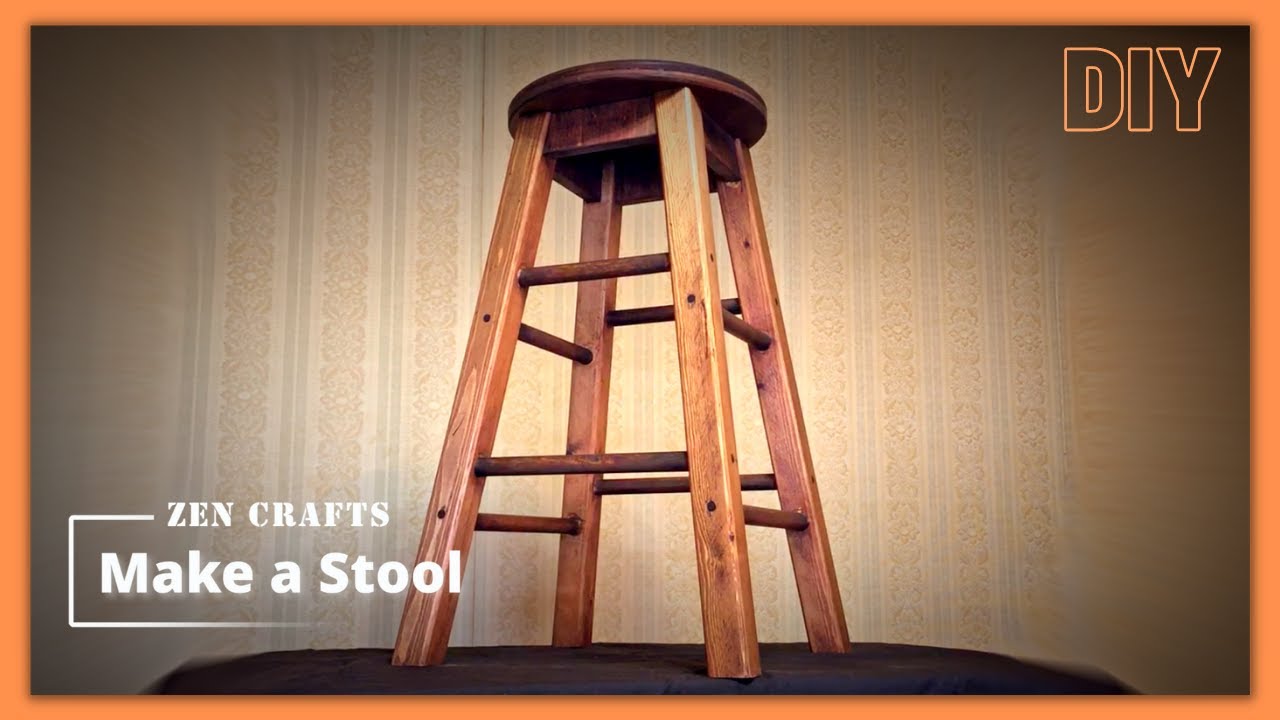 [DIY] スツール(丸椅子)を作ろう！  Make a Stool !  Designed with Blender 四方転び ZC0021