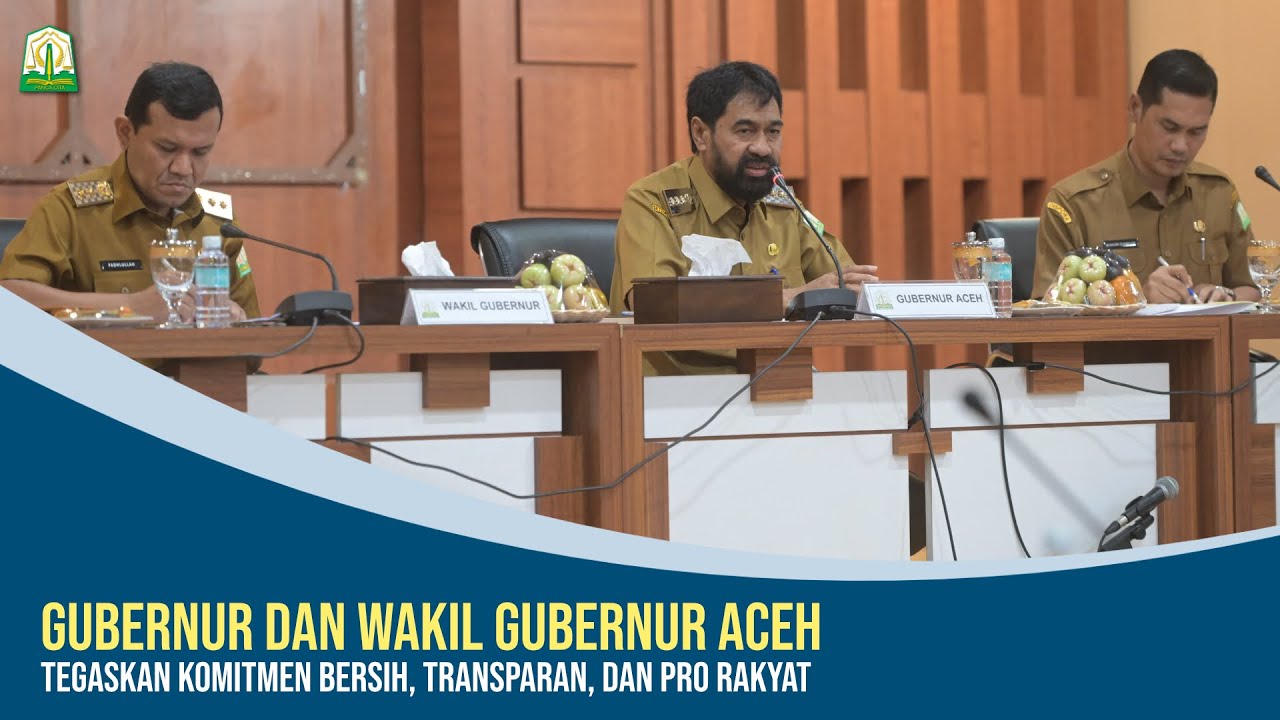 Gubernur dan Wakil Gubernur Aceh Tegaskan Komitmen Bersih, Transparan, dan Pro Rakyat