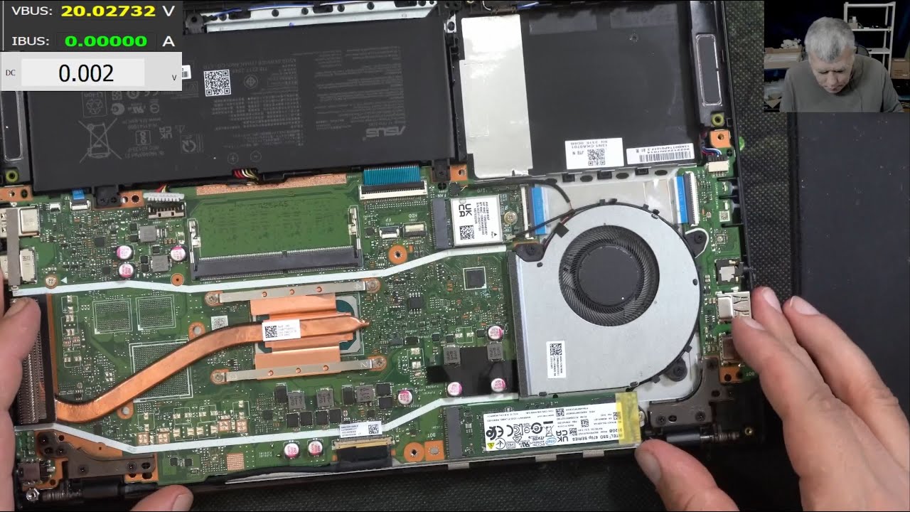 Asus Vivobook X1400 заряжается, но не включается, ремонт материнской платы