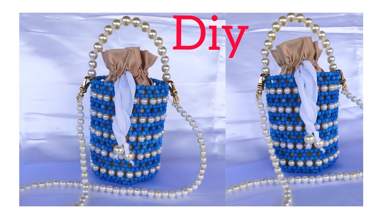 HOW TO MAKE BEAD BAG/ HOW TO MAKE  BEADED BASKET / BUCKET/ DIY BEAD BAG TUTORIAL BEGINNER FRIENDLY/