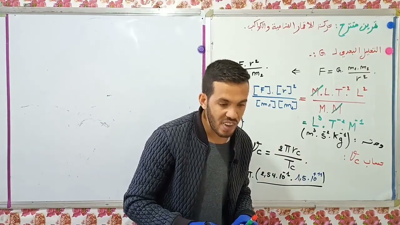 تمرين مقترح في حركة الأقمار الصناعية والكواكب