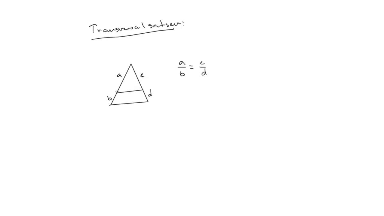 Matematik 2b: Topptriangel- och transversalsatsen
