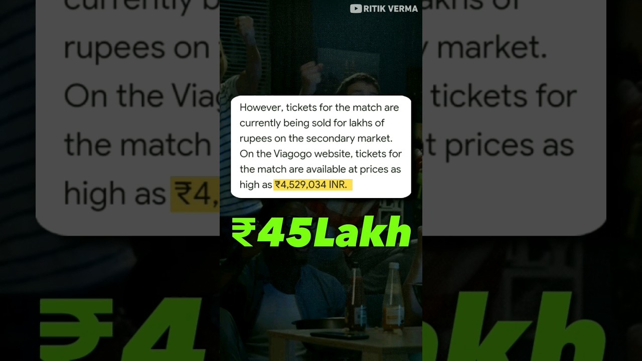 BLACK MARKETING of World Cup Tickets explained by Ritik verma