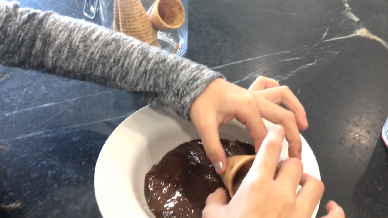 Baking tutorial: Easy way to make chocolate covered ice cream cones