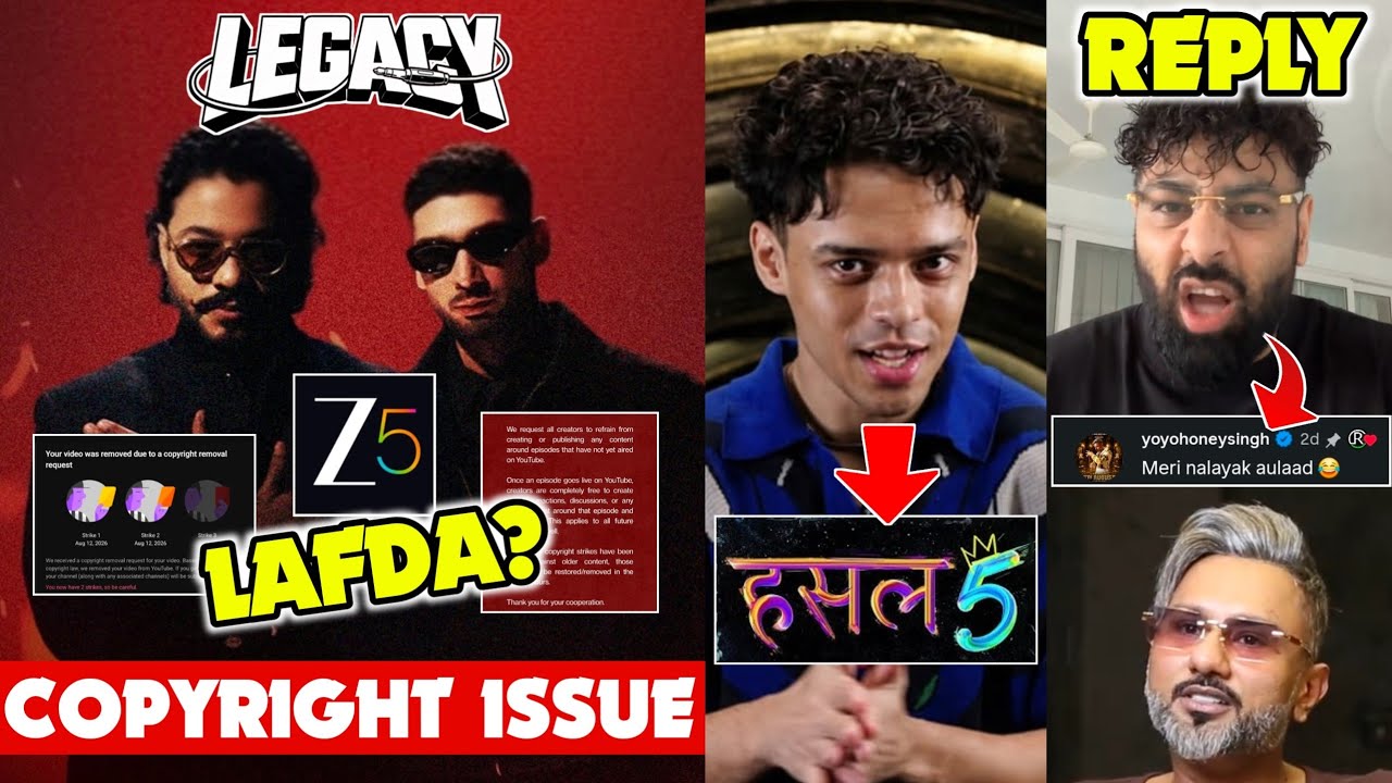 😱 LEGACY & ZEE5 OFFICIAL STATEMENT FOR REACTION CHANNELS | VANSHAJ ON HUSTLE 5 | BADSHAH REPLY YO YO