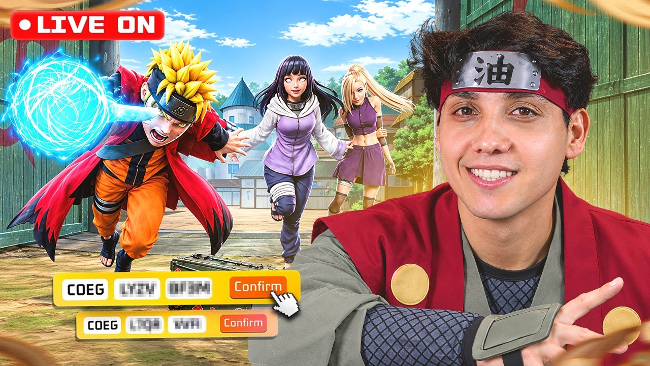 🔴 LIVE! - JOGANDO RANKEADA NA ATUALIZA&Ccedil;AO - CODIGUIN DO NARUTO!  🔥FREE FIRE AO VIVO ONEXT 👻