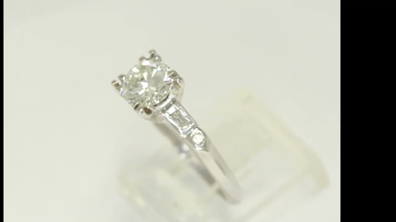 Natural Diamond Engagement Ring 1.19CT 14K WG Round Brilliant Size 6.25 - 34630