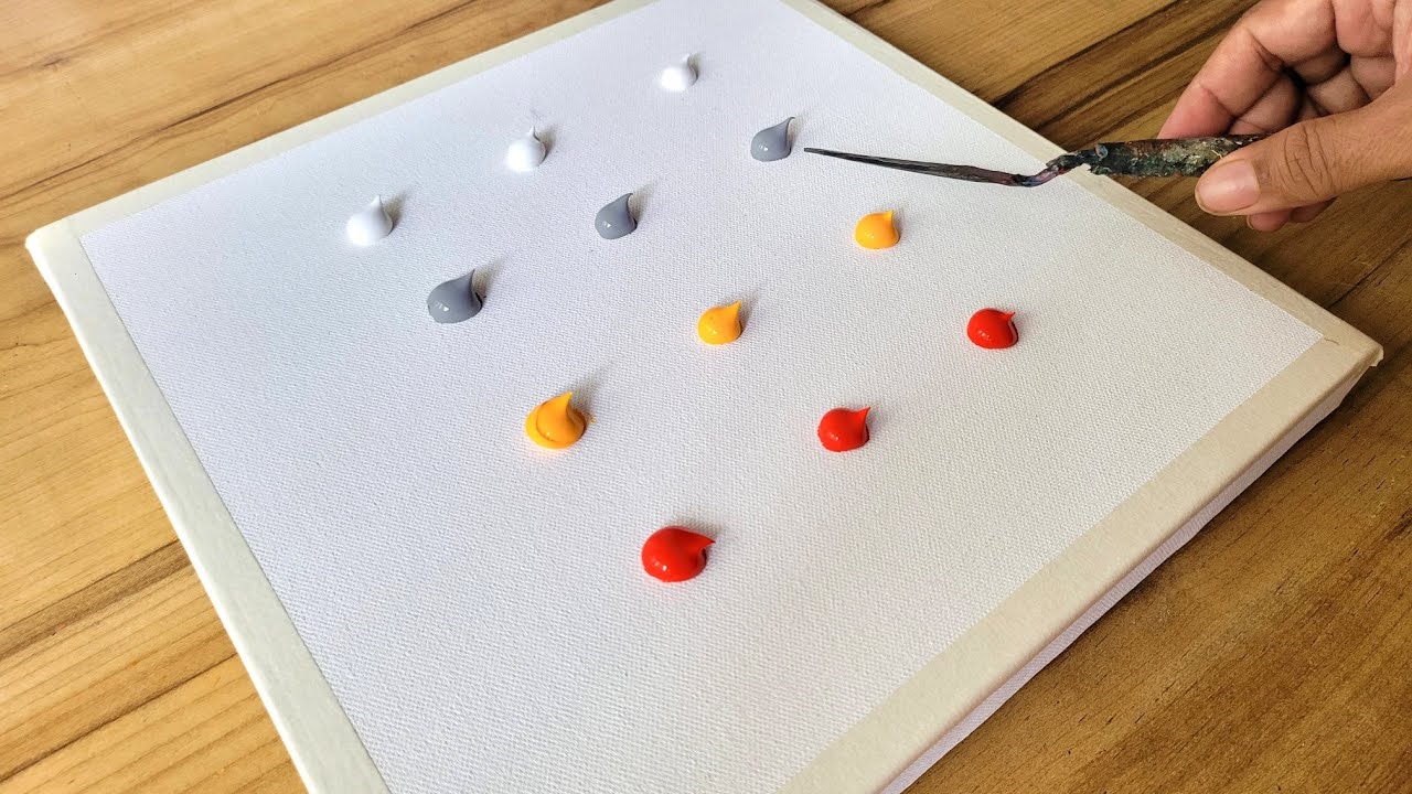 How to Draw a Forest / Red Acrylic Painting / Easy Art For Beginners