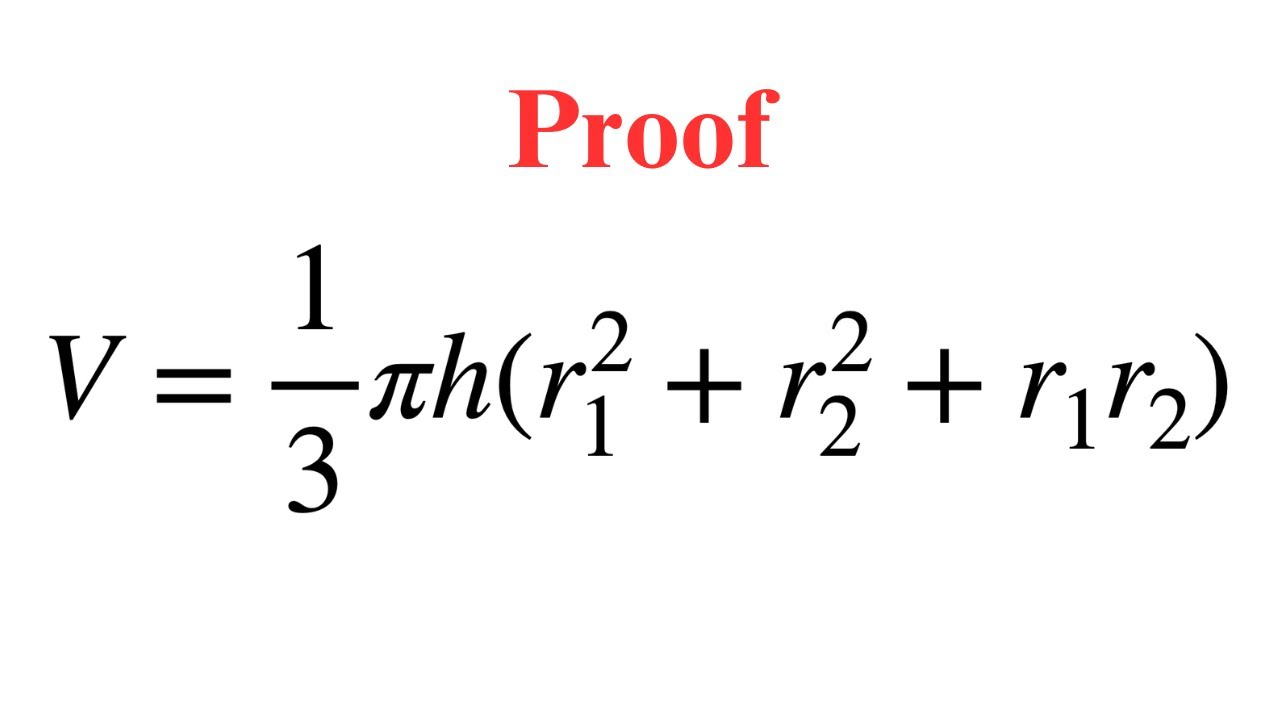 Volume of a Frustum of a Cone Explained – A Simple Proof!