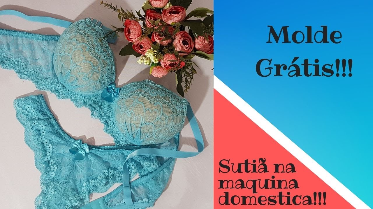 🌷Sutiã de renda na maquina domestica com elástico primavera🌷