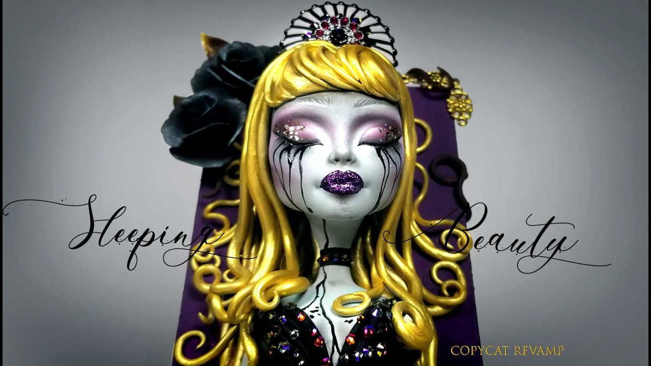 Doll Figurine Repaint SLEEPING BEAUTY A Dark Fairytale | Princess Aurora | Monster High Ooak Repaint