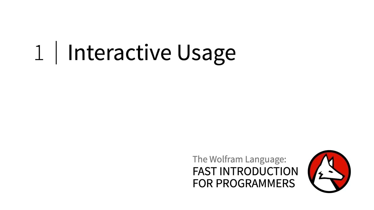 Fast Introduction for Programmers: Interactive Usage