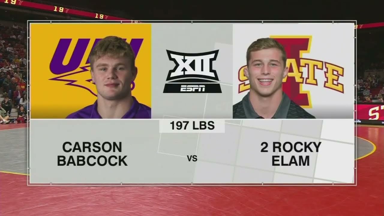 Rocky Elam vs. Carson Babcock (197lbs) FULL MATCH | 2025-26 Big 12 Wrestling