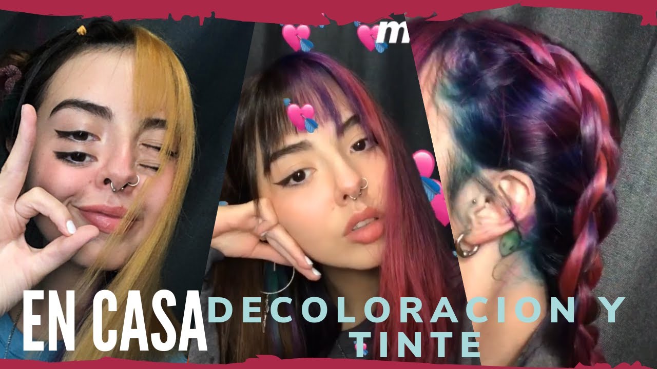 DECOLORANDO Y TIÑENDO LA MITAD DE MI CABEZA EN CASA