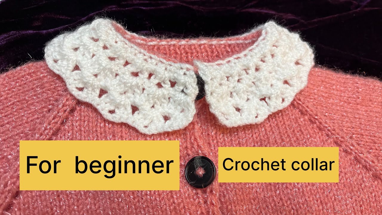 How to crochet simple and easy collar on knitted sweater