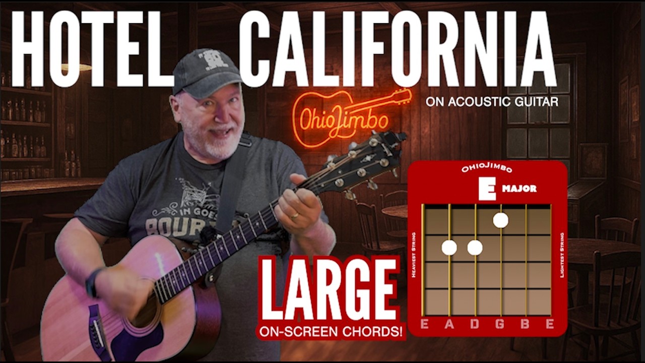 Hotel California Made EASY on Acoustic Guitar | Fun Guitar Lesson with OhioJimbo