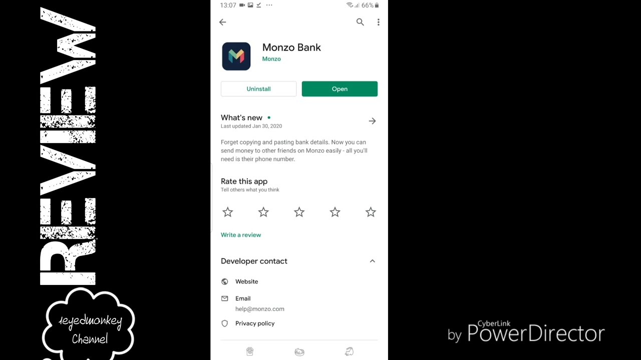 Monzo Bank app review (U.K.)