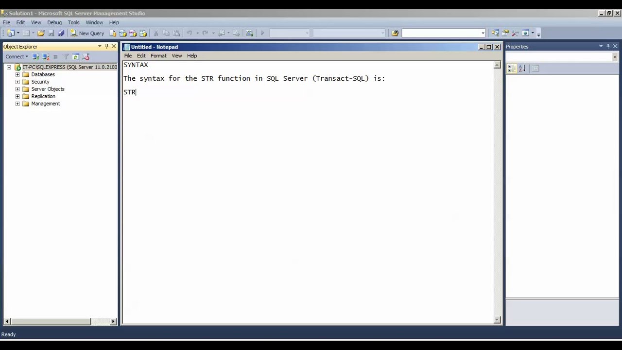 SQL STR Function - how to use STR Function