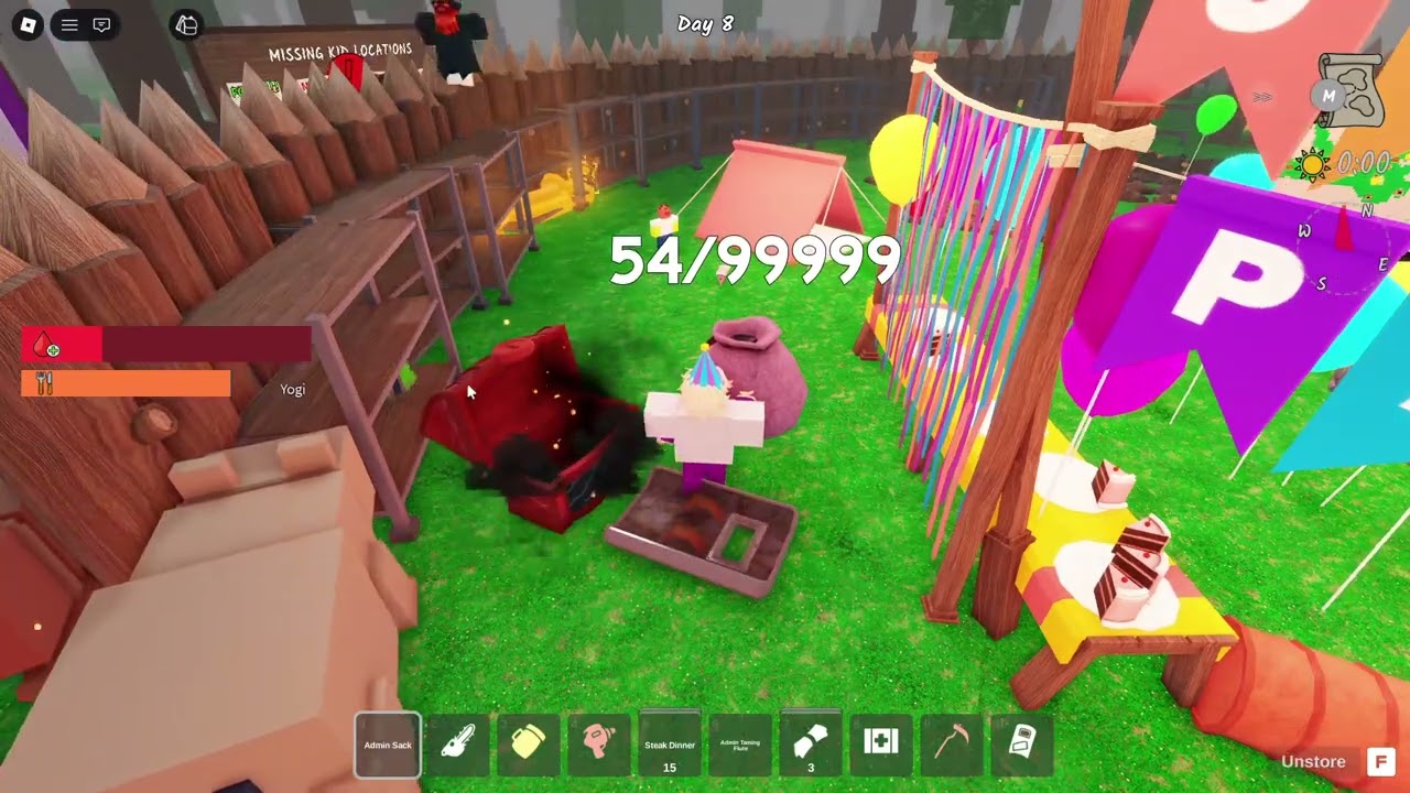 Playing 99 nights in the forest during admin abuse on Roblox