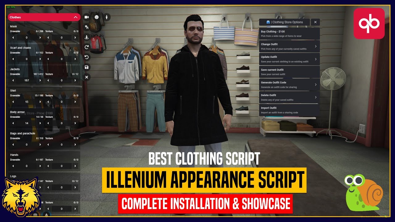 QBCore Clothing Script | Illenium Appearance Script | Installation and Showcase | FiveM Script 2023