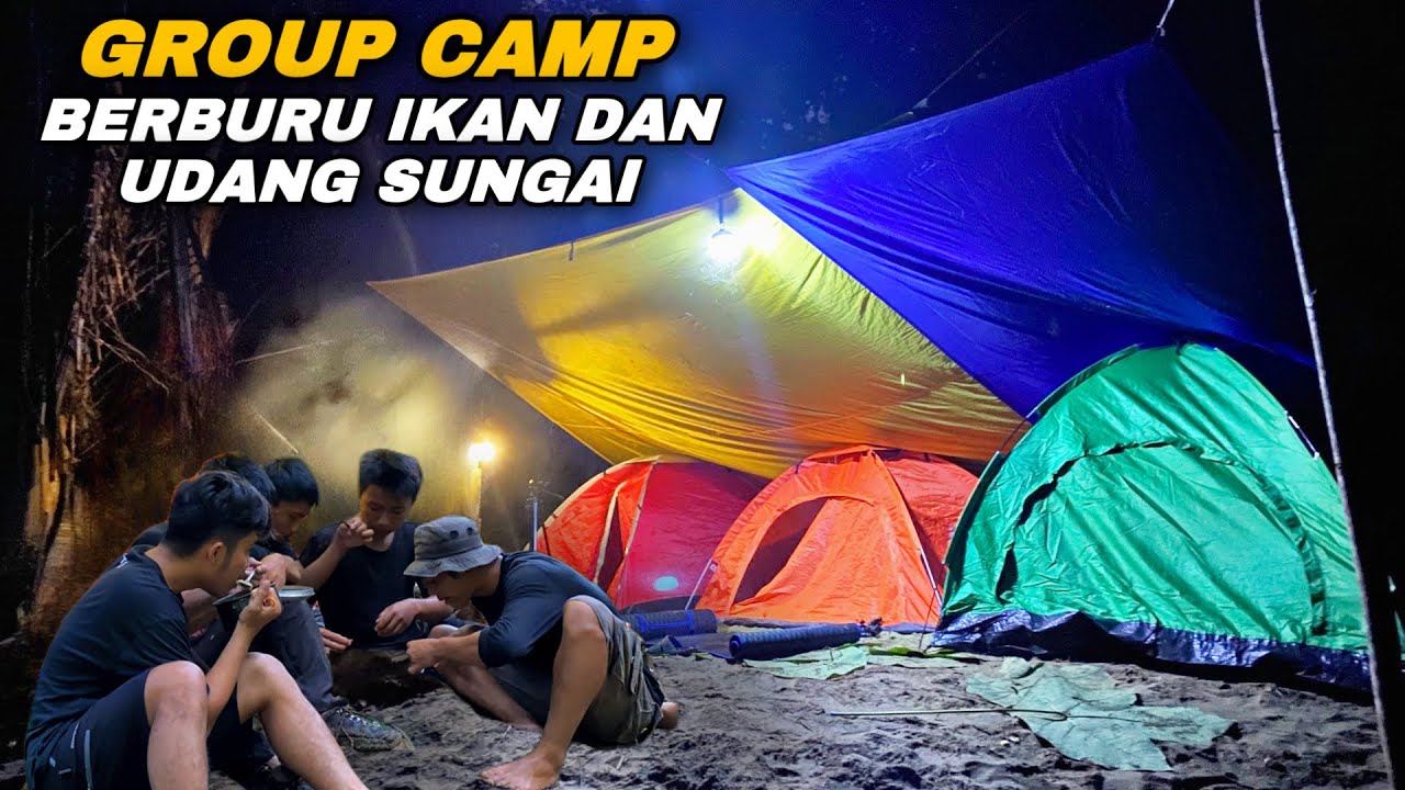 camping🔥Berburu ikan dan udang air tawar,Bersama Teman