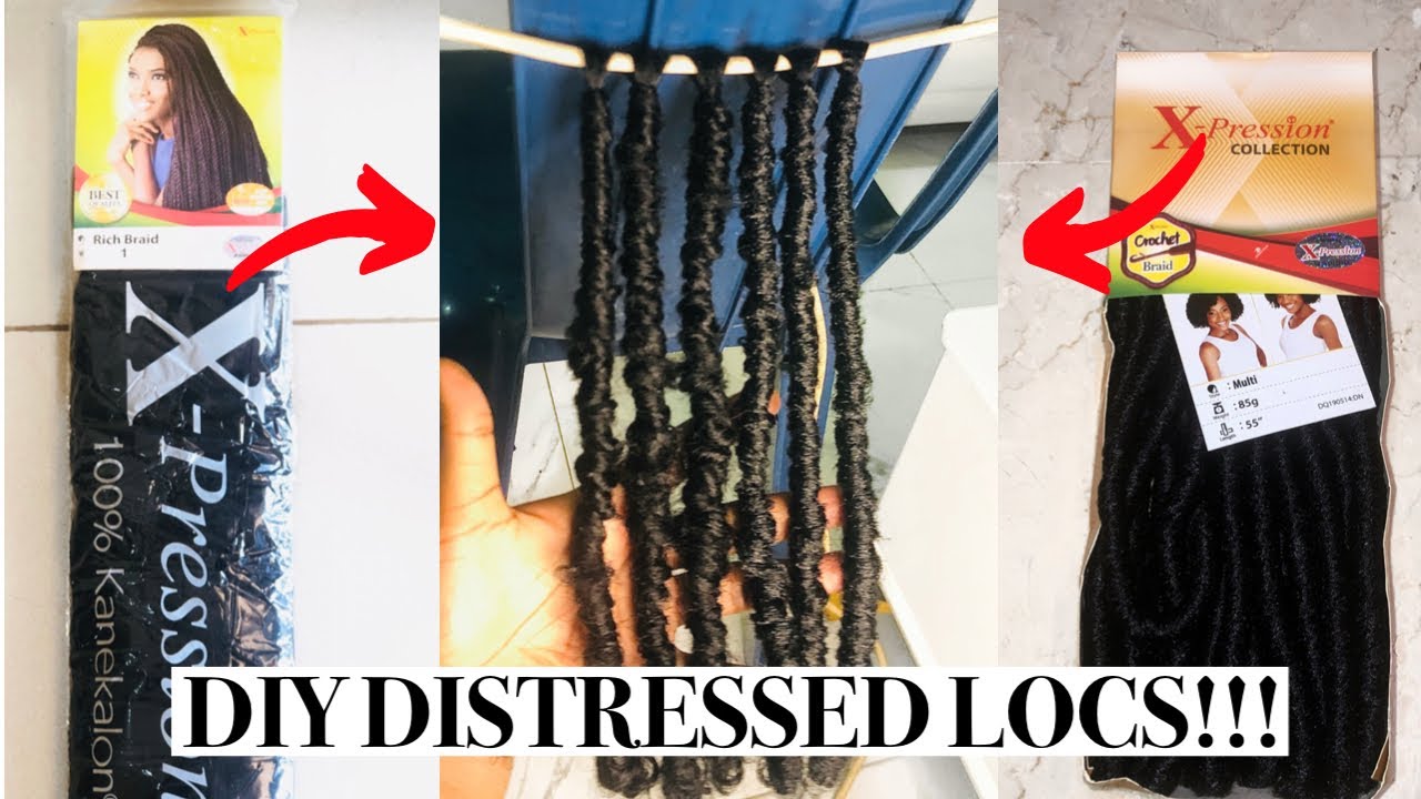 DIY|| HOW TO MAKE CROCHET DISTRESSED/LOCS FROM XPRESSION KANEKALON BRAIDING HAIR OR MULTI CROCHET