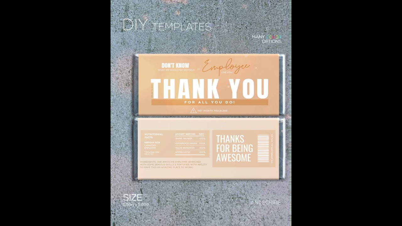 Customizable Chocolate Bar Wrapper Template | Printable Candy Wrapper Designs