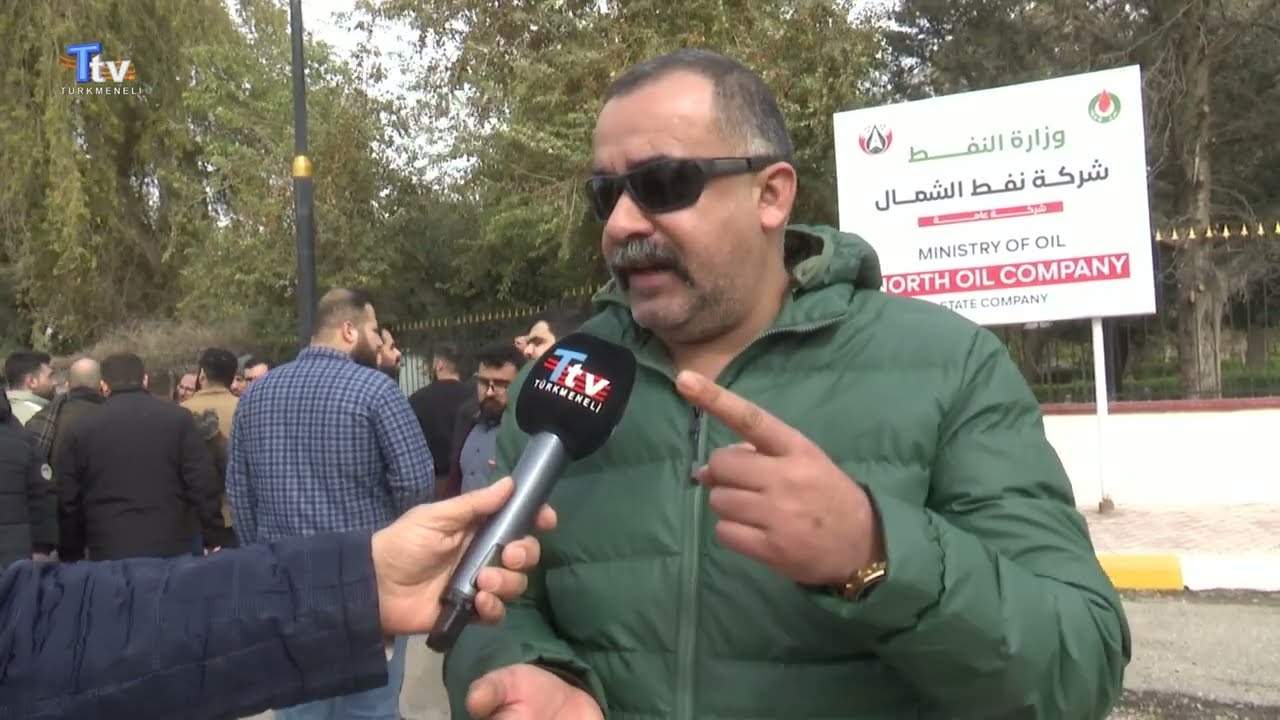 Kerkük’te Kuzey Petrol Şirketi çalışanları, seslerini duyurmak için  gösteri düzenledi.