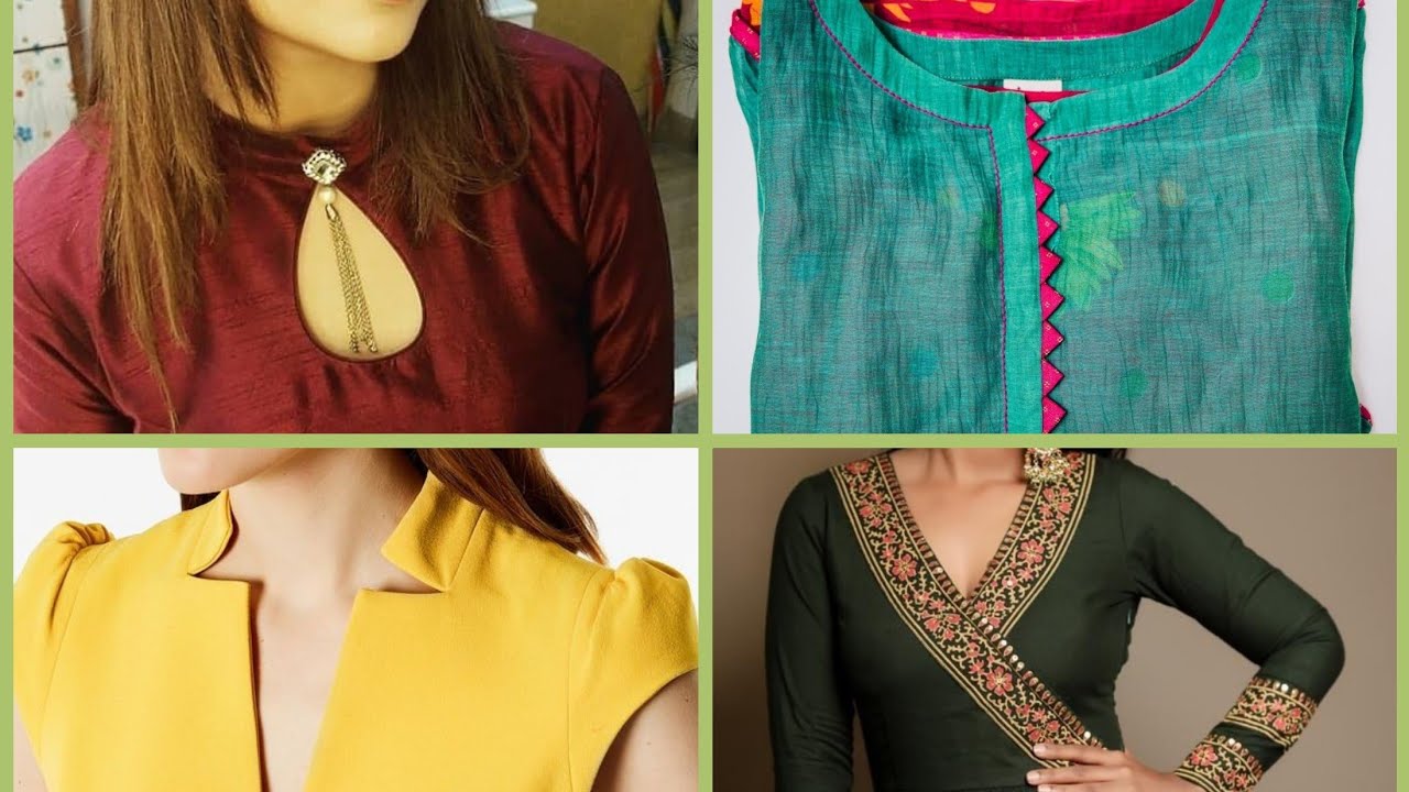 Latest neck designs for plain chudidar suits
