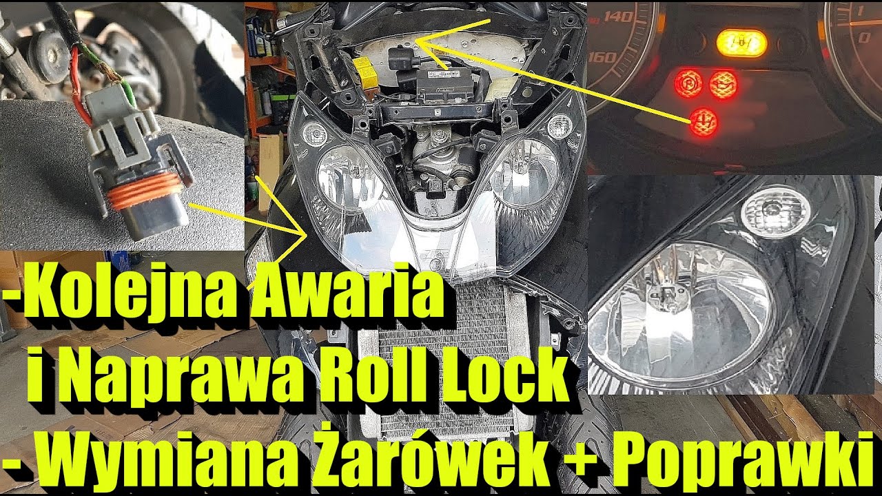 PIAGGIO MP3 Kolejna Naprawa Roll Lock, Wymiana Żarówek, Czyszczenie Przekaźników, Gwintowanie !! ;)