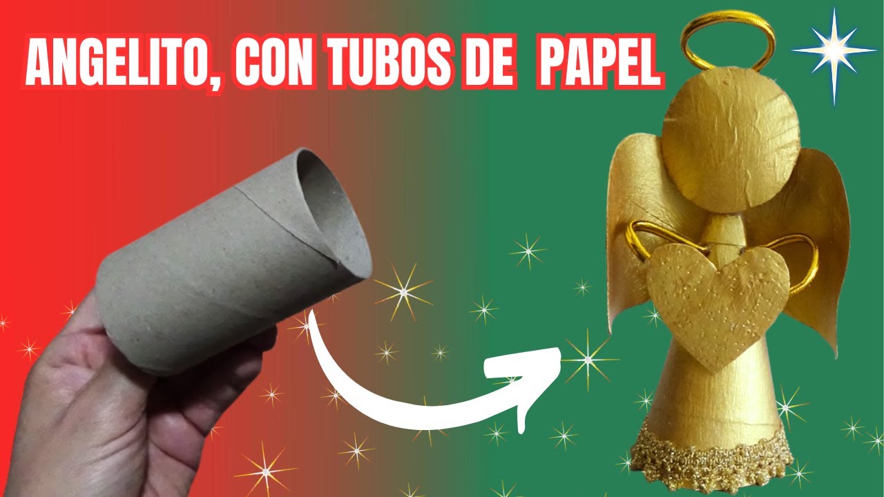 Mira que belleza de Angelito que Hice Reciclando Tubos de Papel Higiénico #christmas
