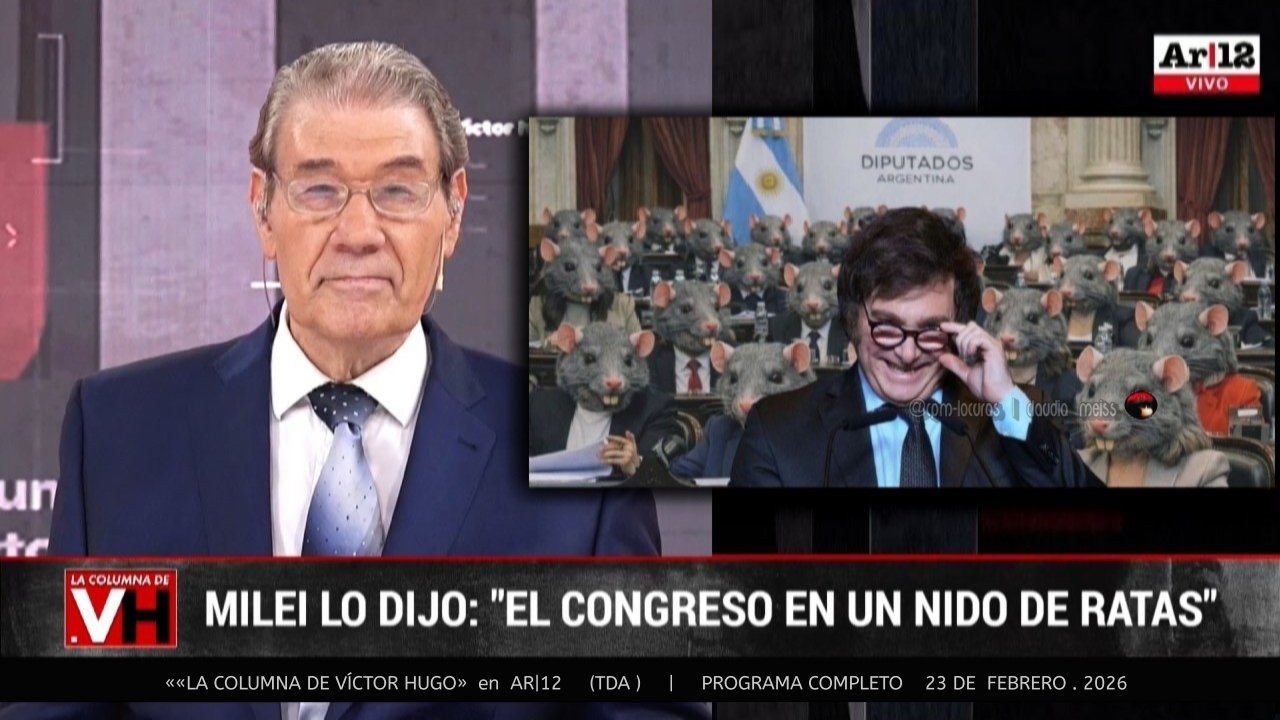 «LA COLUMNA DE VÍCTOR HUGO» en AR|12 (TDA) | Programa completo  23 de febrero 2026