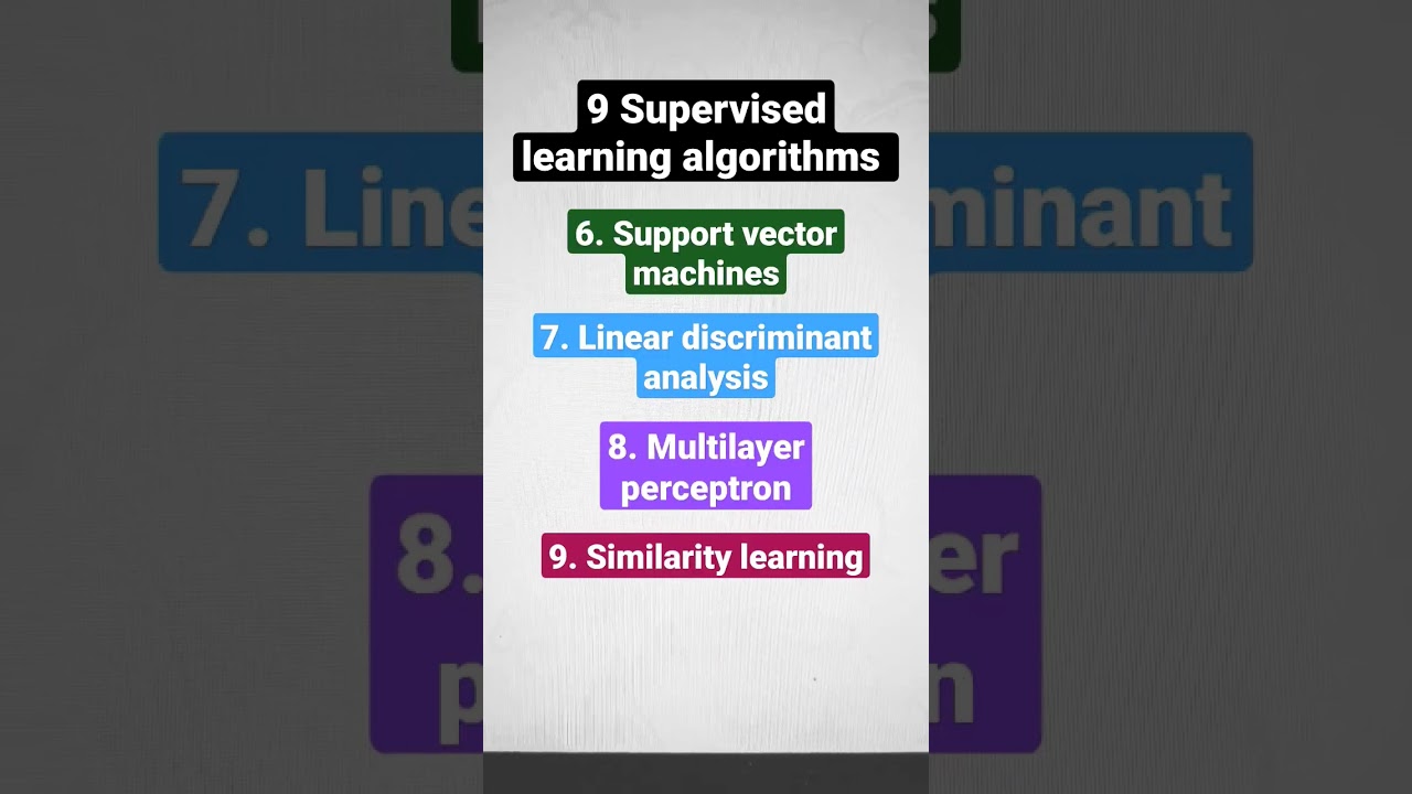 supervised learning algorithms 