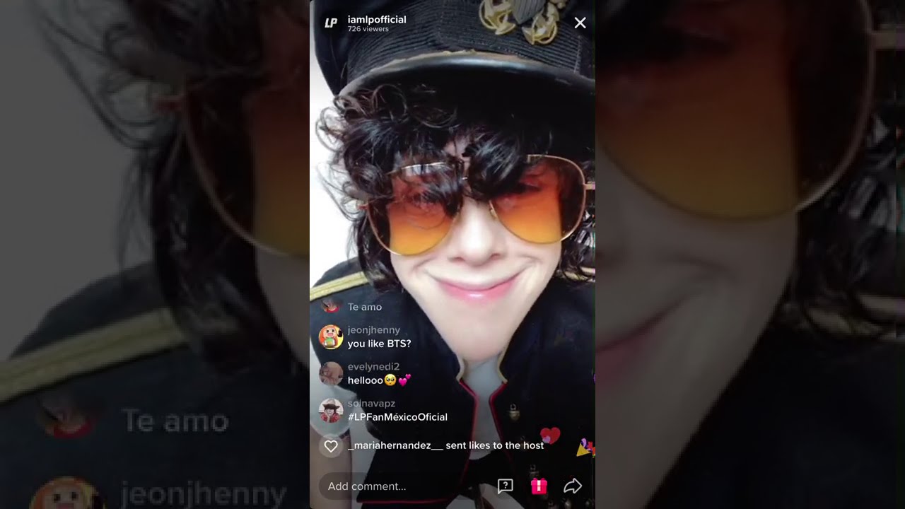 LP live on Tik Tok for fans