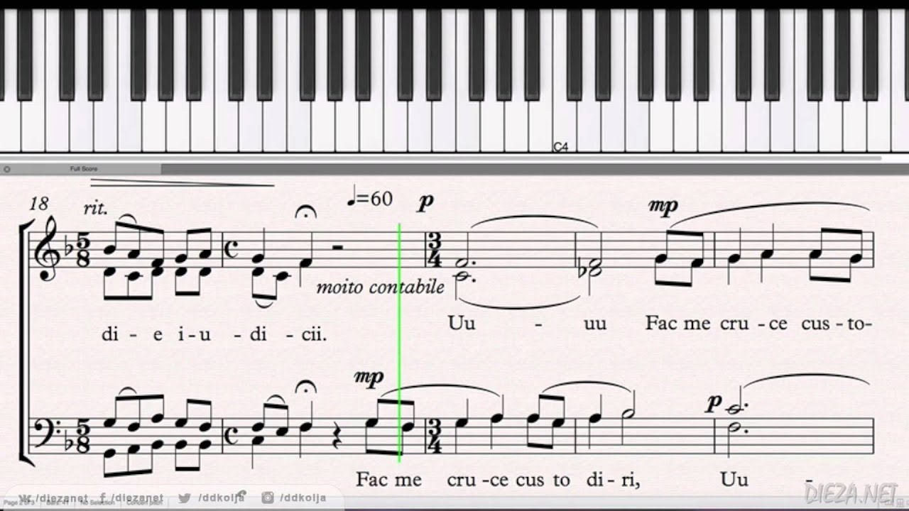 Paradisi gloria music sheet (bass) / ноты (бас)