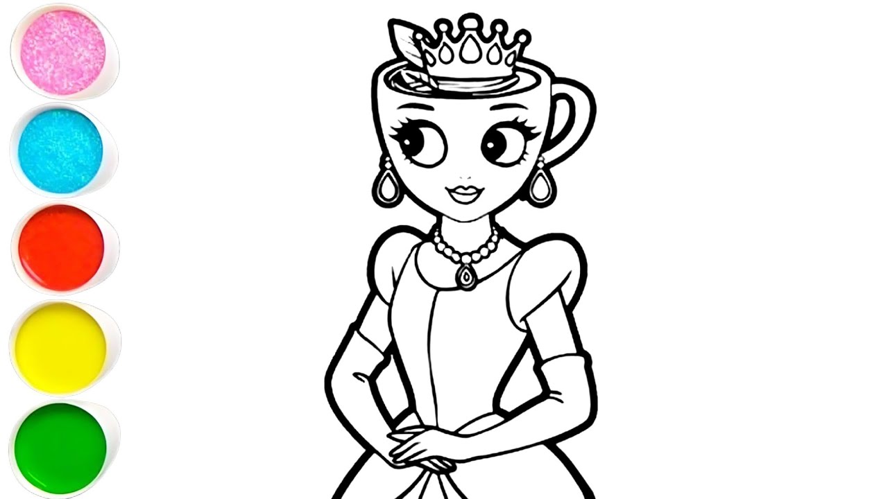 Cute ballerina cappuccino drawing painting 🖌️🎨 coloring for kids and toddlers Art for beginners 