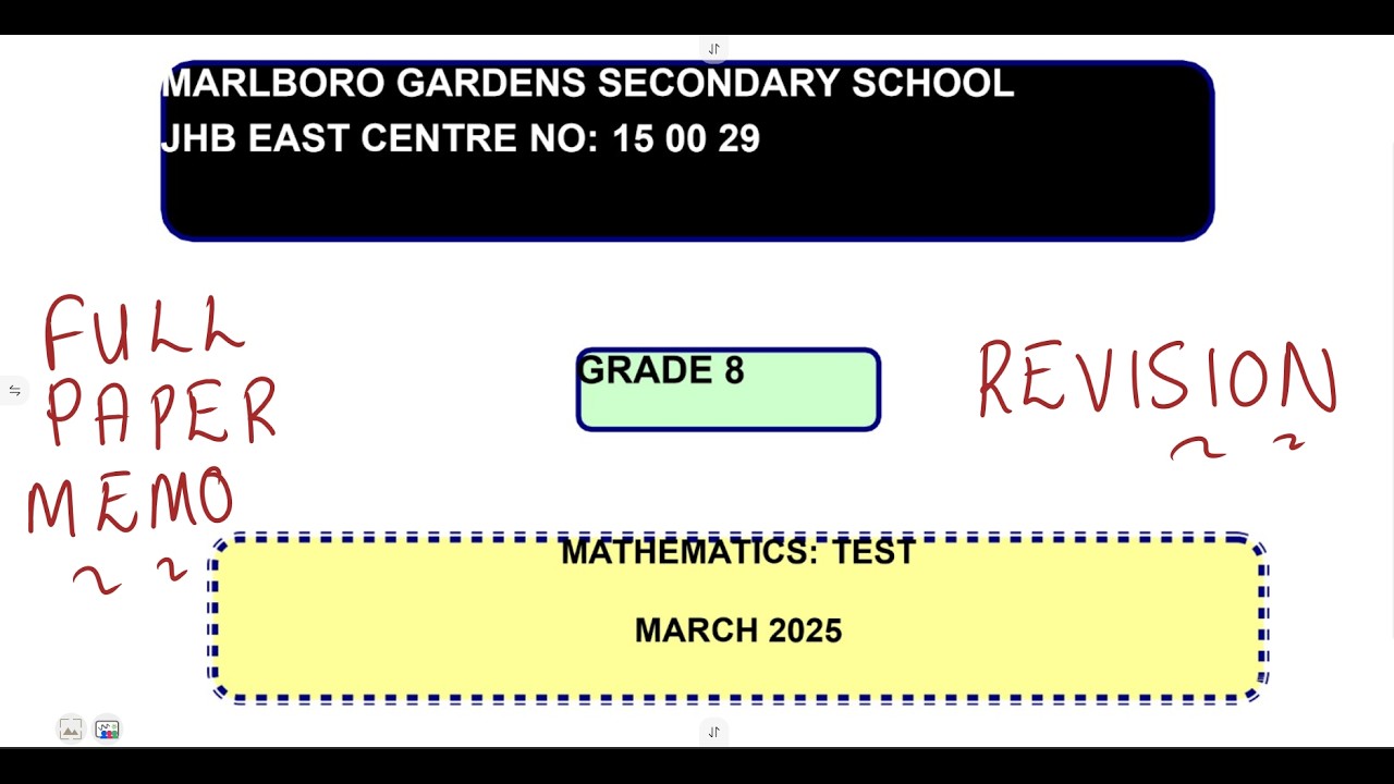 Mathematics Grade 8 March Test  - JHB East March 2025 @mathszoneafricanmotives