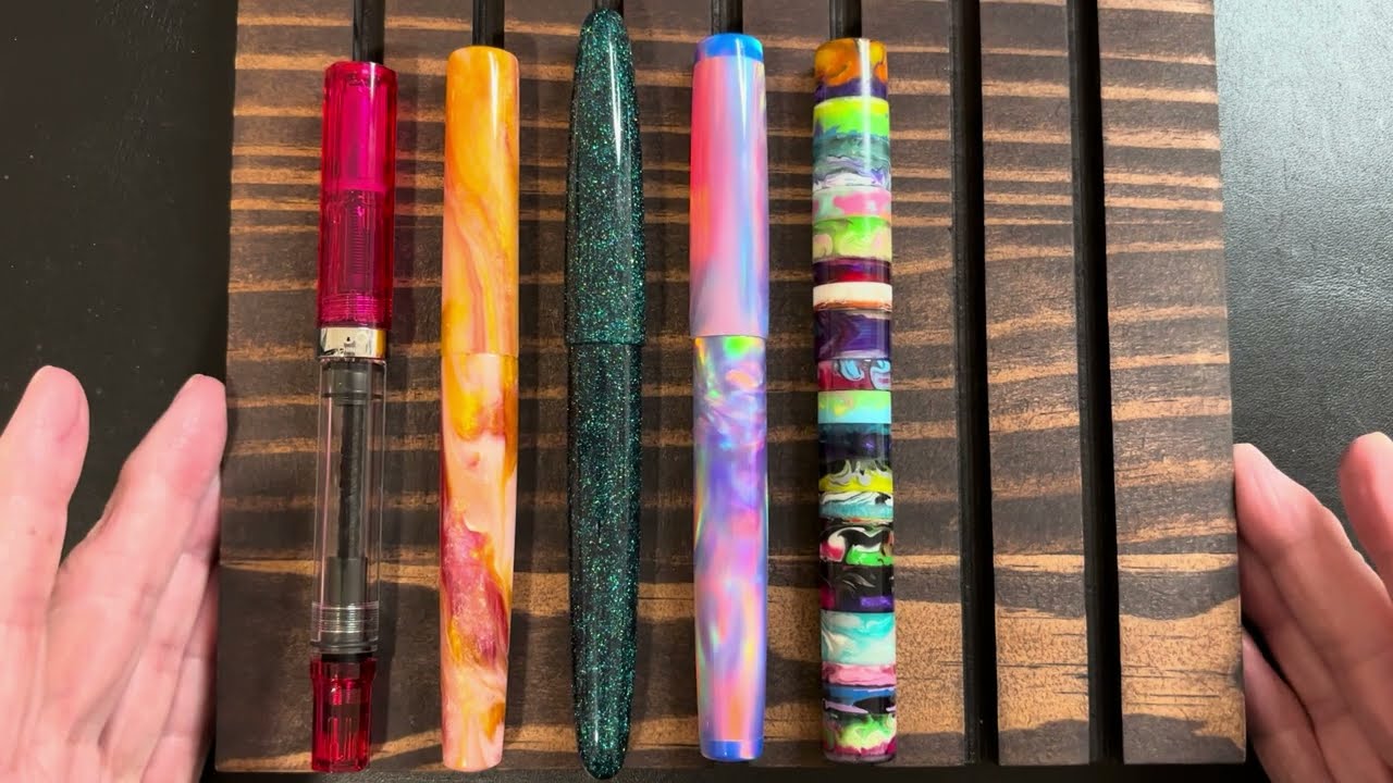 Five different fountain pens, five different nibs. Equals inky goodness 