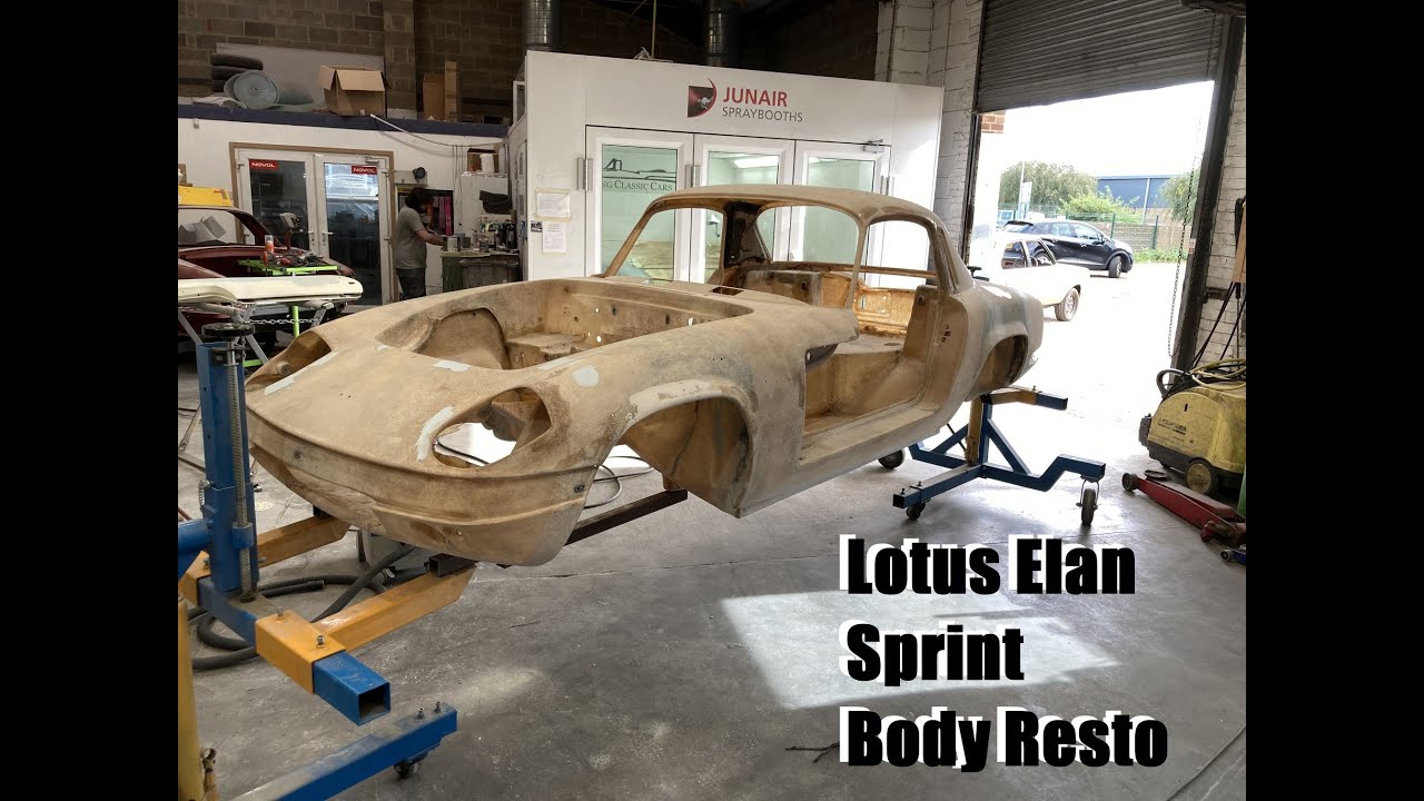 Lotus Elan Sprint — очистка кузова и восстановление лакокрасочного покрытия с помощью сода-бластера