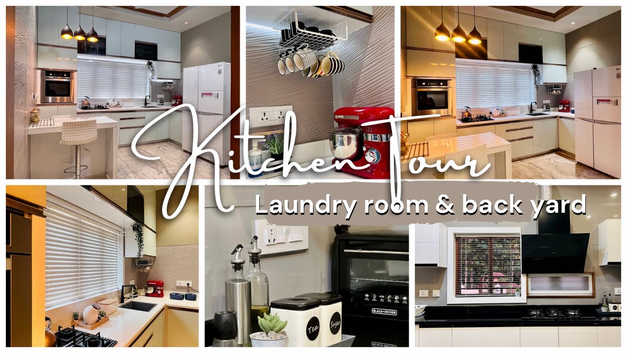 നിങ്ങൾ ആവശ്യപ്പെട്ട kitchen tour/My kitchen tour video/Laundry room details/Back yard video