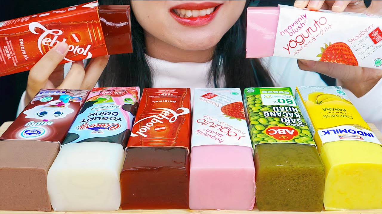 ASMR PUDING SUSU KOTAK, PUDING TEH KOTAK, CIMORY YOGURT, HEAVENLY BLUSH, SARI KACANG HIJAU, INDOMILK