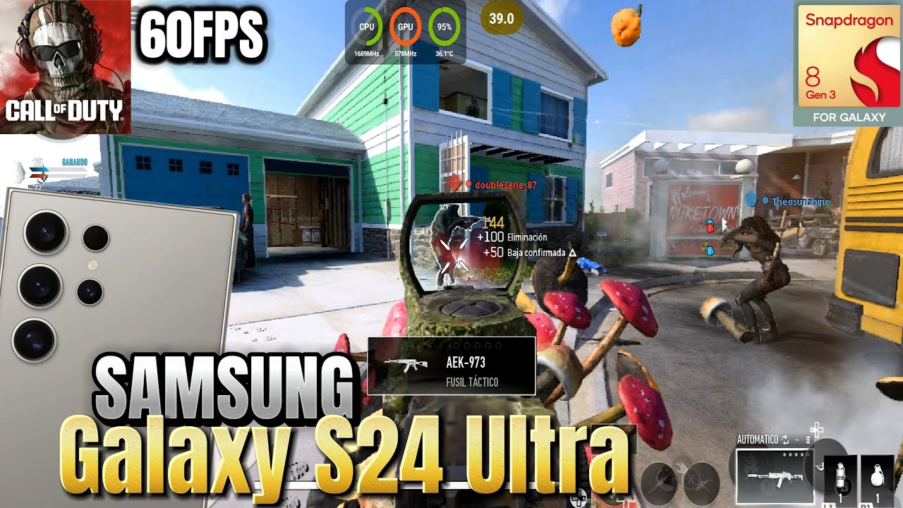 SAMSUNG S24 ULTRA- SNAPDRAGON 8 GEN 3 - WARZONE MOBILE NUKETOWN - MAXIMUN GRAPHICS [60FPS]