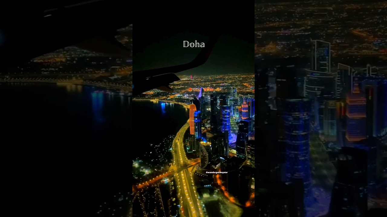 Qatar - Night View from Flight #qatar #doha #india #flight  #beauty #skyscraper #light  #fun #life