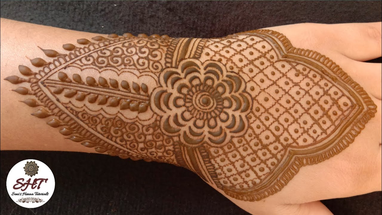 Karwachauth and diwali special stylish mehndi design for back hand