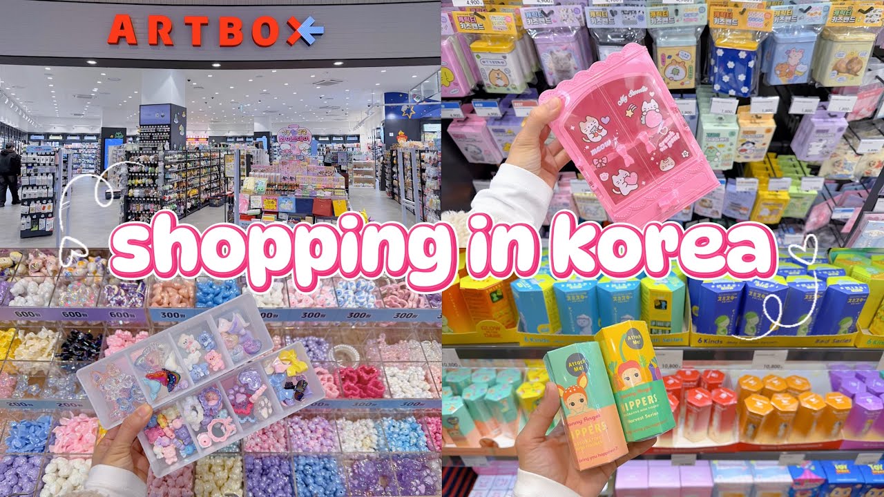 shopping in Korea vlog 🇰🇷 Artbox beads market & stationery haul ✨