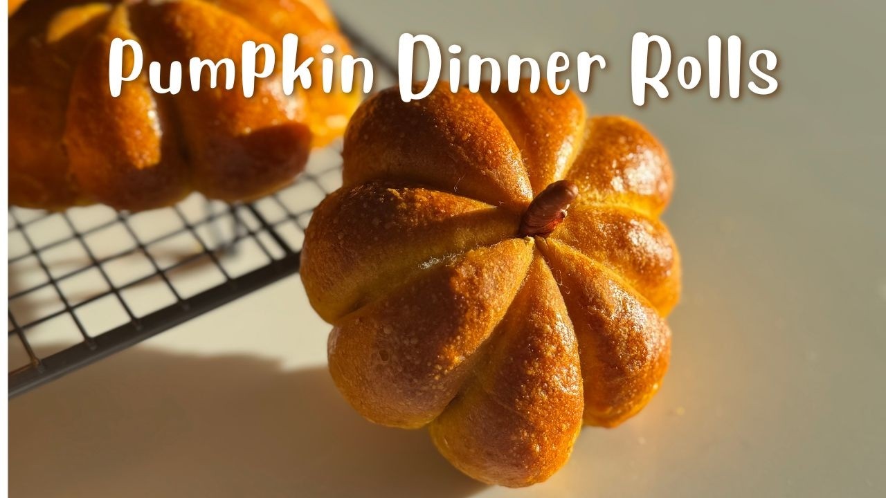 Soft & Fluffy Pumpkin Dinner Rolls | Easy Tangzhong Milk Bread Recipe