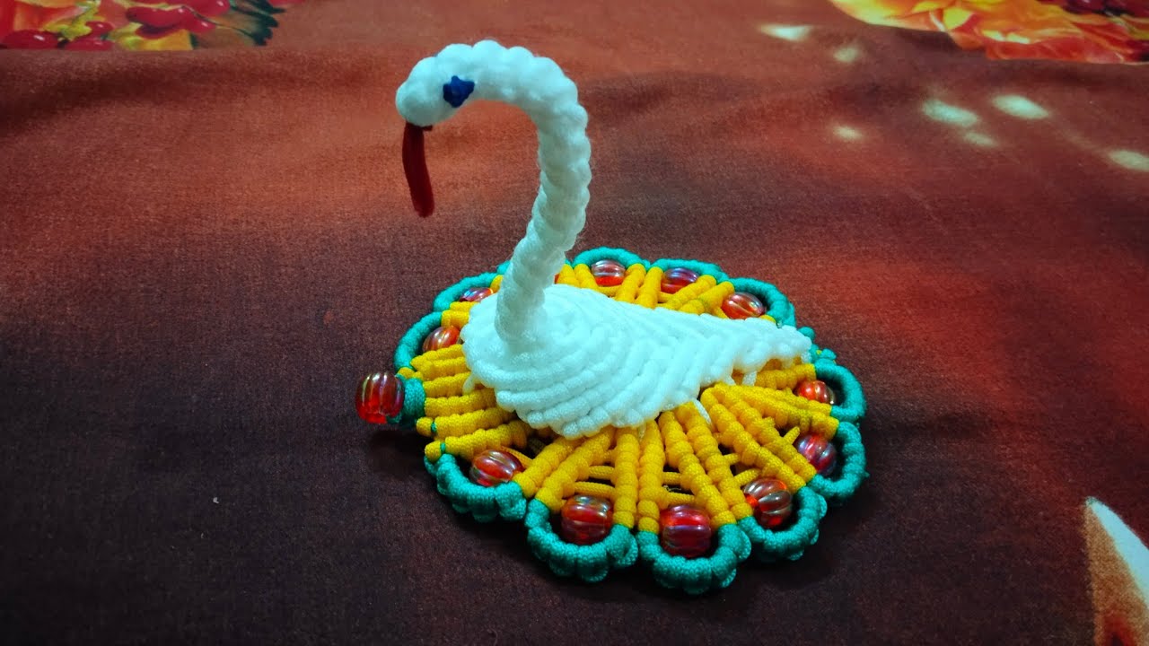 How to make macrame swan mat easy and beautiful design/macrame table mat
