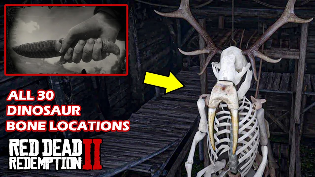 RDR2 All 1/30 Dinosaur Bones Location Guide & Reward (2K 60FPS)