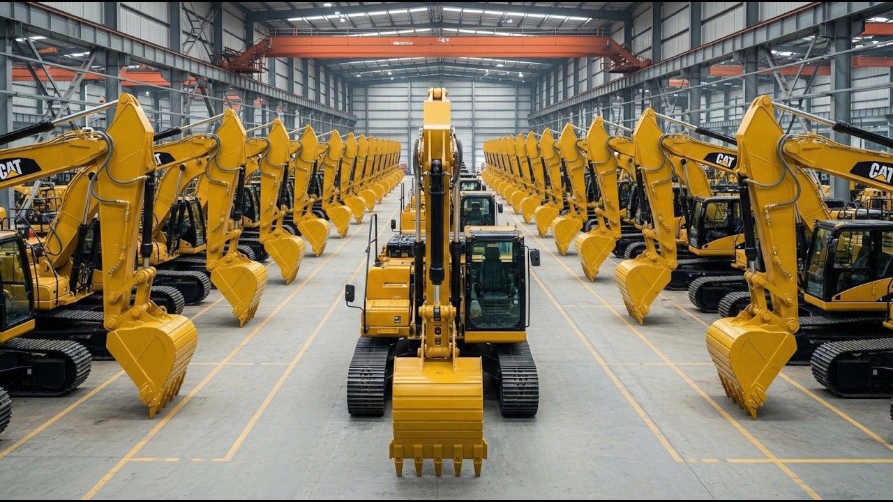 How Caterpillar Giant Excavators Are Manufactured | Inside the Heavy Machinery Plant (Full Process)